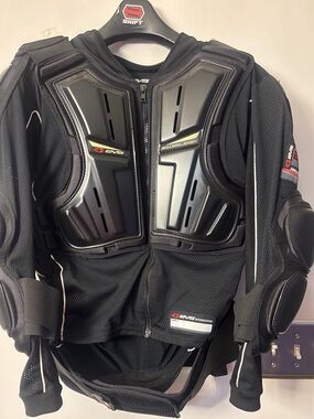 EVS Black Protective Motorcycle Jacket with Armor